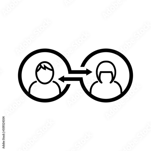 Black line icon for Profile match Icon