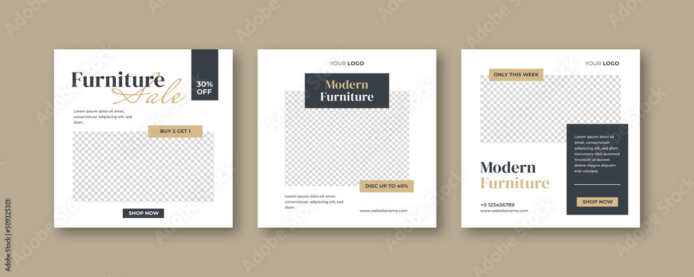 Furniture sale social media post template. Modern Aesthetic post template. Furniture Instagram post set. Furniture sale social media post template. Modern Aesthetic post template. Furniture Instagram post set.