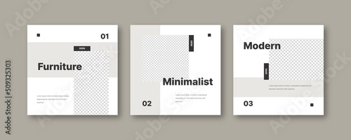 Minimalist modern furniture social media post template