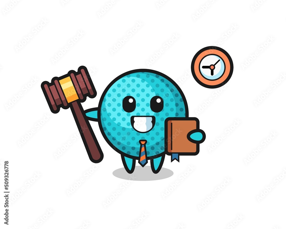 Mascot cartoon of spiky ball as a judge Mascot cartoon of spiky ball as a judge
