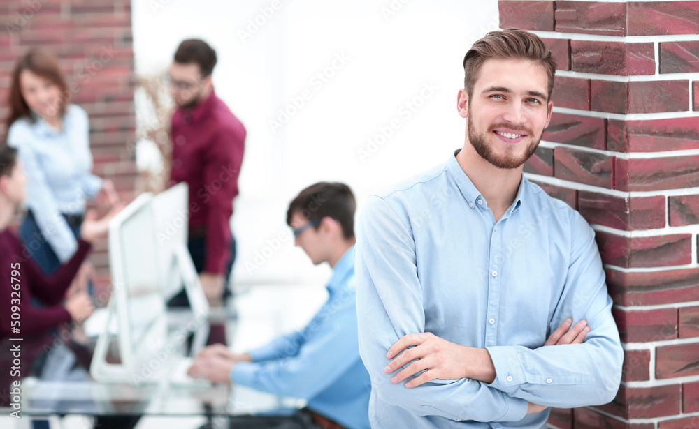 Fototapeta premium Handsome smiling confident businessman portrait.