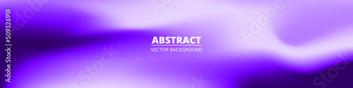 Abstract violet liquid gradient creative wide banner. Bright purple holographic background. Blurred soft blend color gradation minimalist background. Vector illustration.