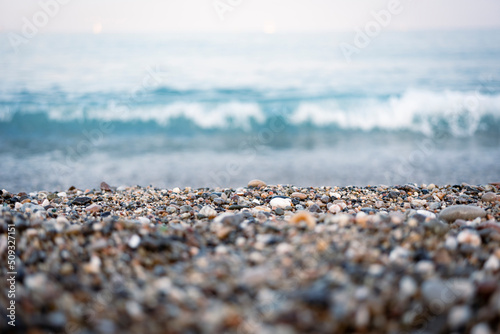 Wallpaper close up of a beach and the sea, space for text