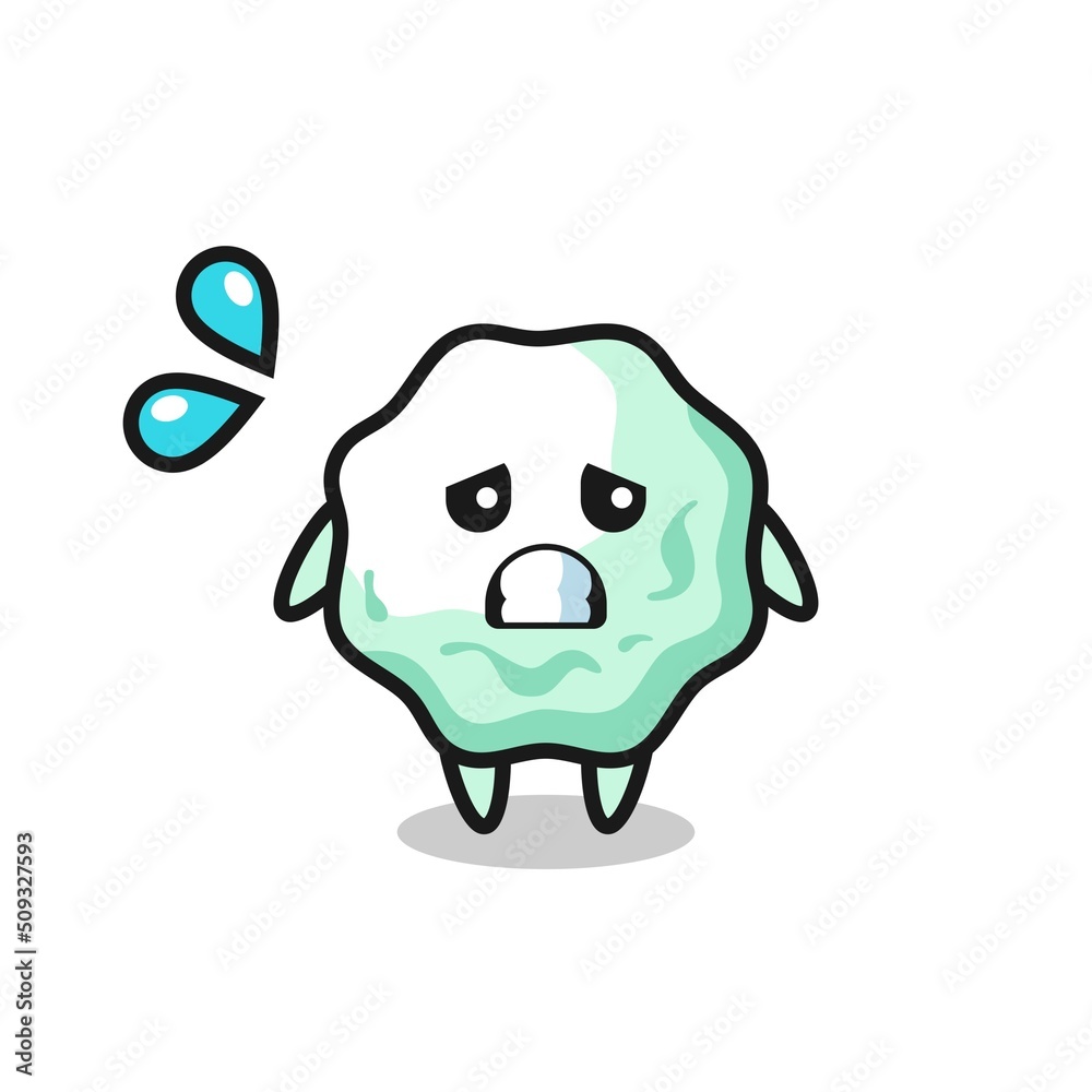 chewing gum mascot character with afraid gesture chewing gum mascot character with afraid gesture