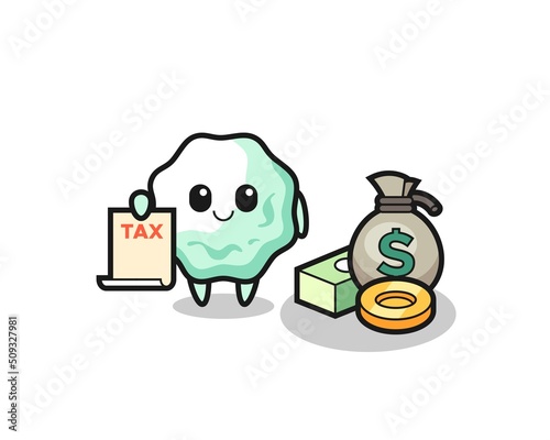 Character cartoon of chewing gum as a accountant