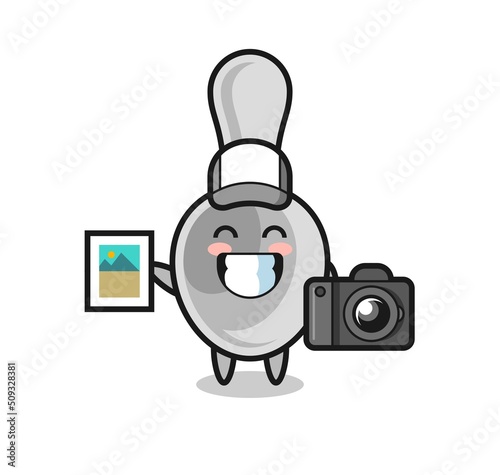 Character Illustration of spoon as a photographer