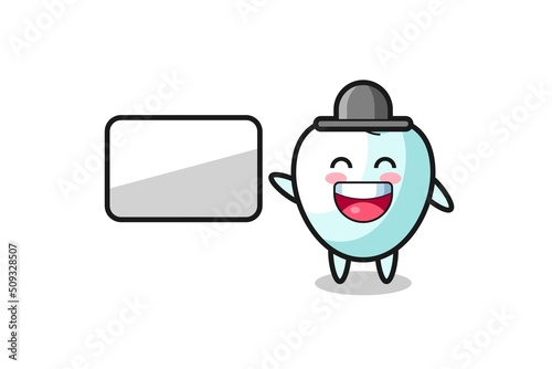 tooth cartoon illustration doing a presentation