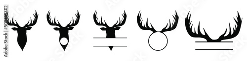 Deer icon vector set. hunting illustration sign collection. horns symbol.