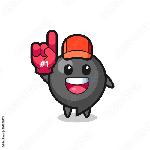 comma symbol illustration cartoon with number 1 fans glove