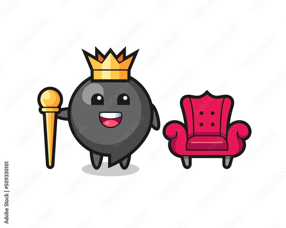 Mascot cartoon of comma symbol as a king