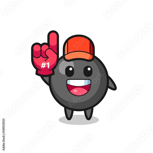 dot symbol illustration cartoon with number 1 fans glove