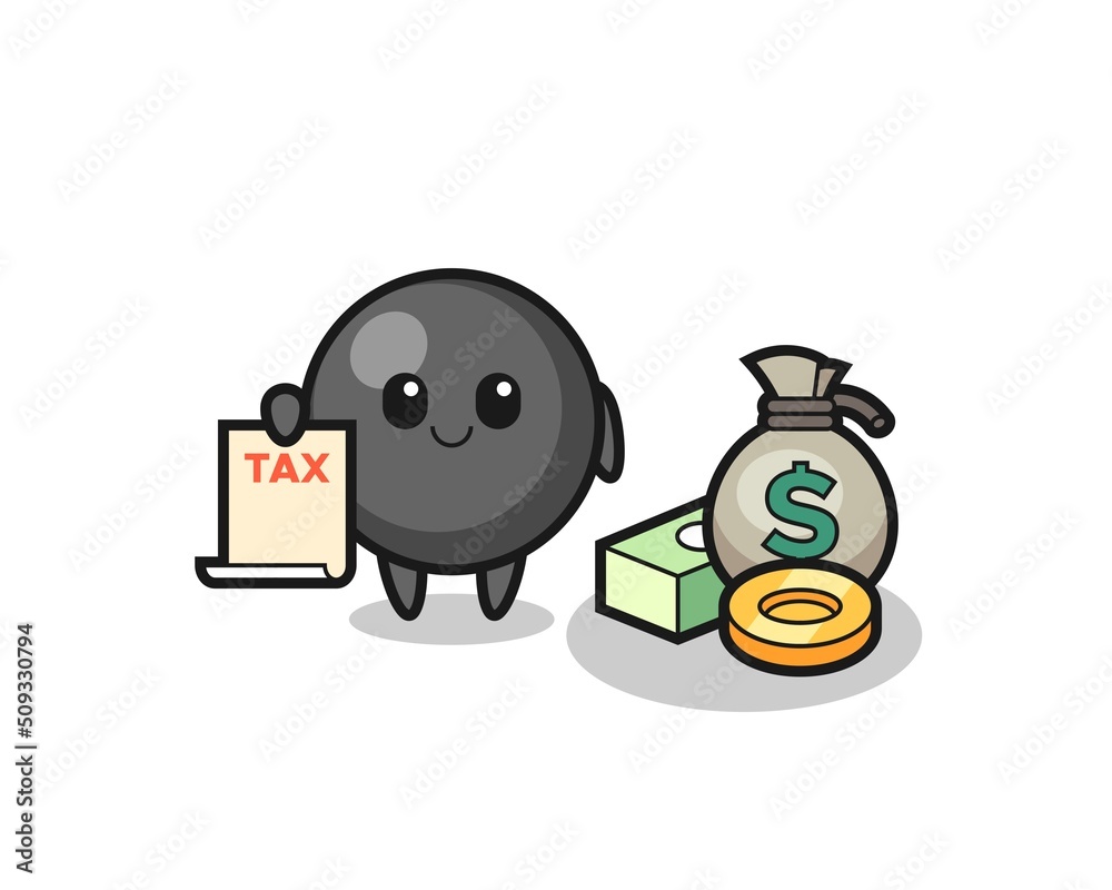 Character cartoon of dot symbol as a accountant