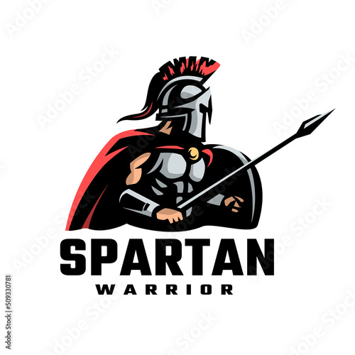 Warrior of Sparta, emblem logo. Vector illustration.