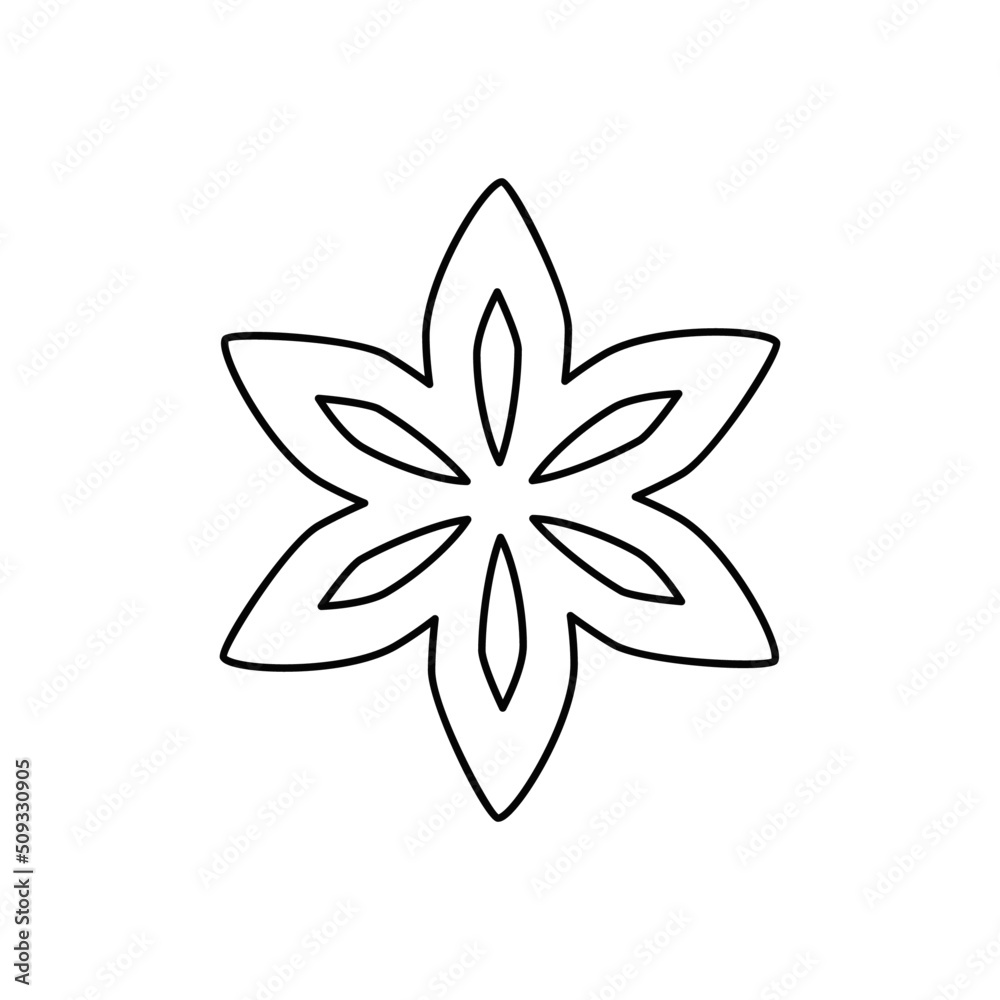 Star anise icon in color, isolated on white background Star anise icon in color, isolated on white background
