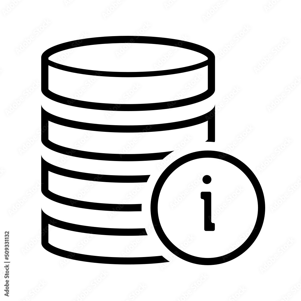 Black line icon for Data information Icon Black line icon for Data information Icon