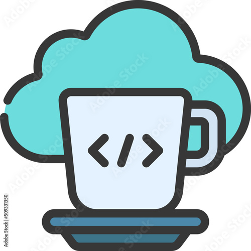 Cloud Coffee Code Icon