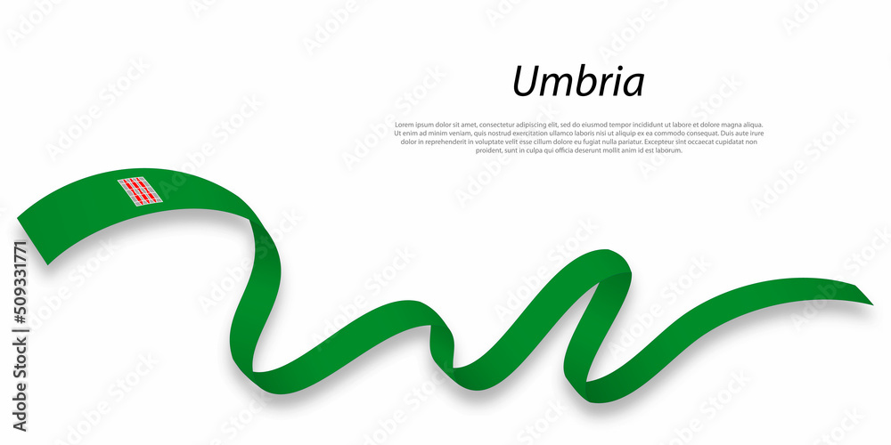 Waving ribbon or stripe with flag of Umbria Waving ribbon or stripe with flag of Umbria