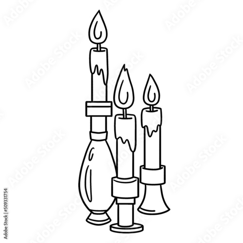 Thanksgiving Candle Centerpiece Isolated Coloring  © abbydesign