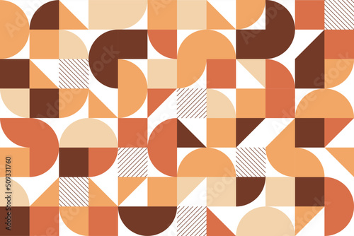 Abstract geometric mosaic seamless pattern background in the Scandinavian style