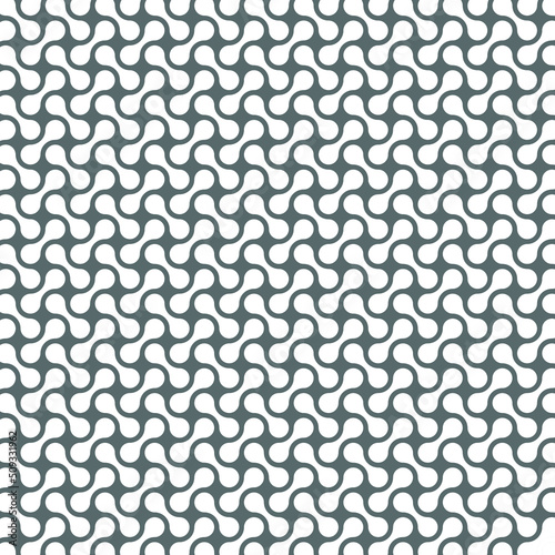 Abstract Seamless Black and White Metaballs Geometric Pattern. Vector illustration.