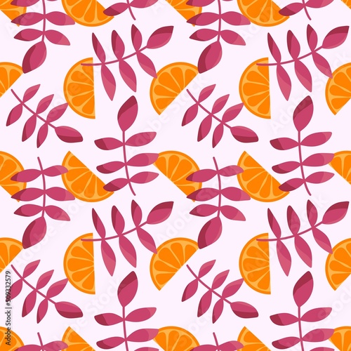 Summer fruit seamless oranges pattern for fabrics and textiles and packaging and linens and kids and wrapping paper © Tetiana
