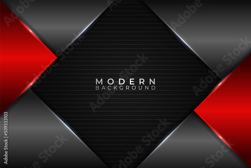 Modern Abstract Premium Background Shiny Metallic Silver and Red