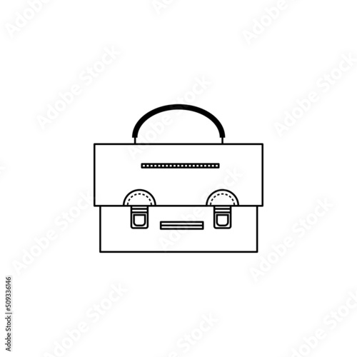 Briefcase icon. Vector illustration of a diplomat with black lines on a white background.