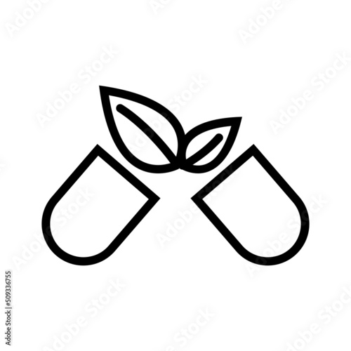 Black line icon for Herbal medicine Icon