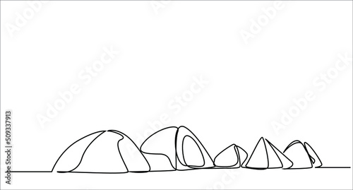 camping tents concept at the camping area in nature