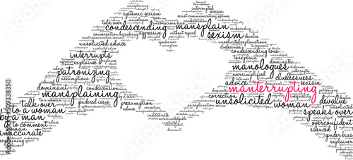 Manterrupting word cloud on a white background. 