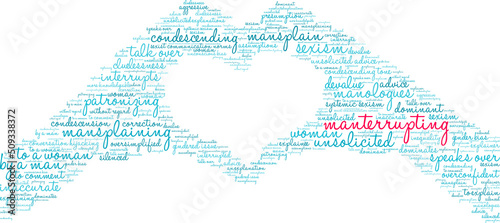 Manterrupting word cloud on a white background. 
