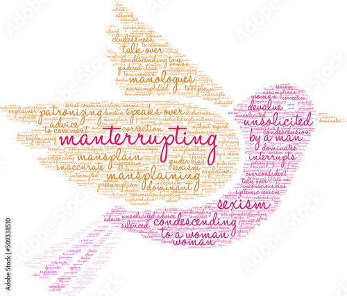Manterrupting word cloud on a white background. 