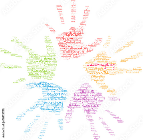 Manterrupting word cloud on a white background. 