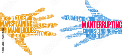 Manterrupting word cloud on a white background. 
