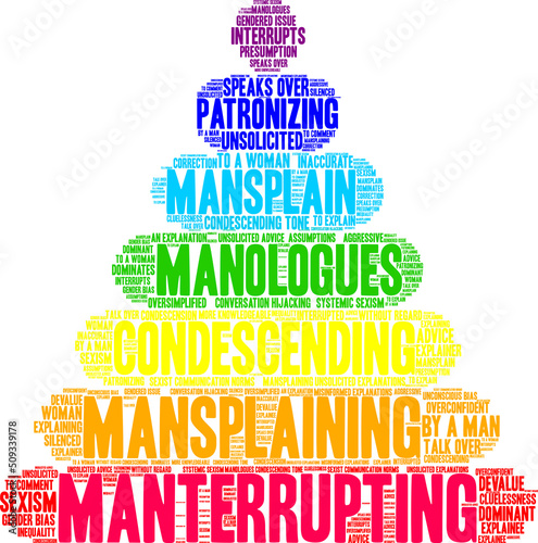 Manterrupting word cloud on a white background. 