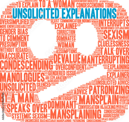 Unsolicited Explanations word cloud on a white background. 