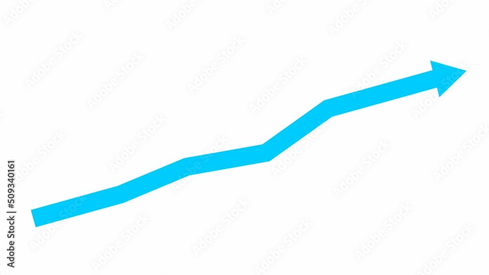 Animated blue arrow. Growth chart of economy. Vector illustration isolated on white background. Animated blue arrow. Growth chart of economy. Vector illustration isolated on white background.