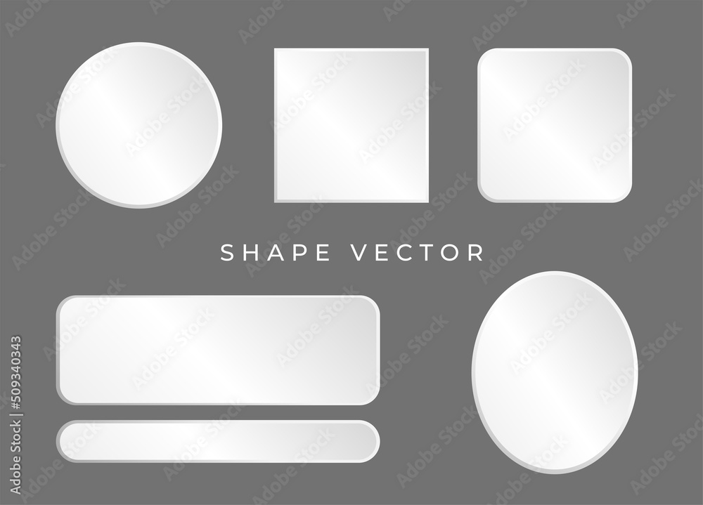 simple 3D white shape board or frame vector on grey background with the circle, ellipse, the square can be put text or product on frame simple 3D white shape board or frame vector on grey background with the circle, ellipse, the square can be put text or product on frame