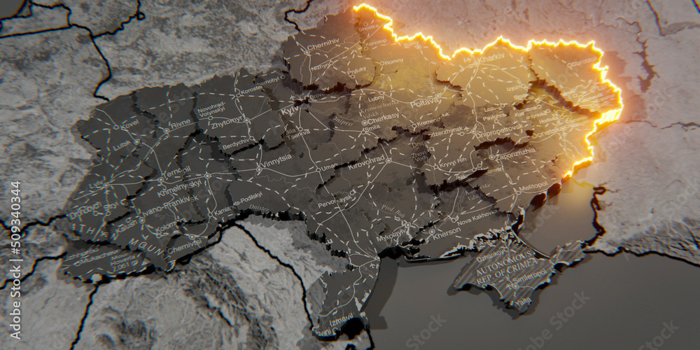Military conflict between Ukraine and Russia. Concept map of war ...
