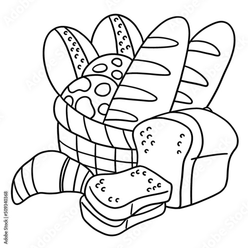 Thanksgiving Baked Bread Isolated Coloring Page