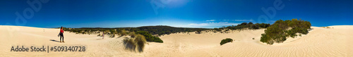 Little Sahara Desert in Kangaroo Island  Australia. Panoramic view