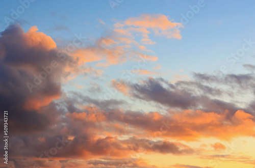 The tropical view of the banner in Summer sunset beach background