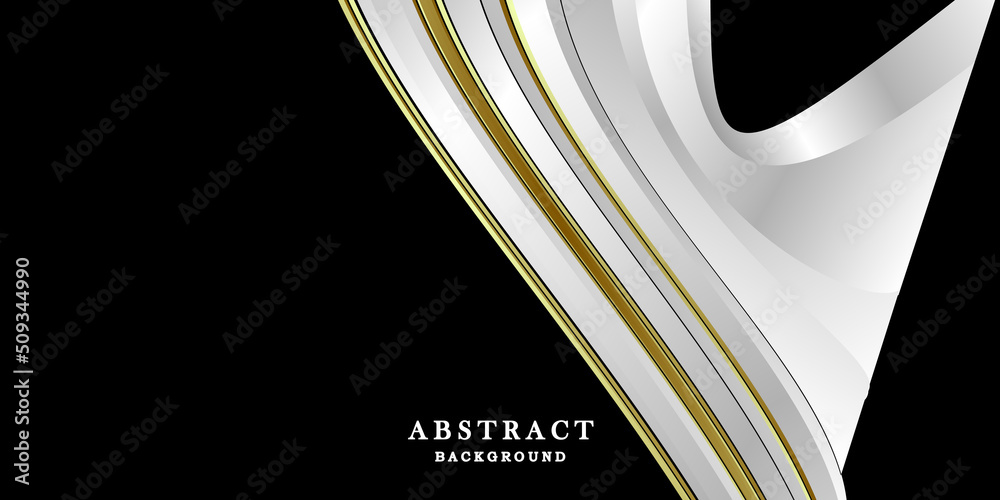 Luxury black, gold and silver background Stock Vector | Adobe Stock