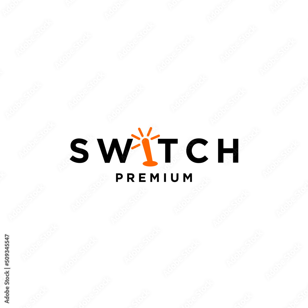 switch letter logo with toggle on off icon design