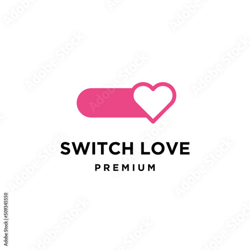 power switch logo with love heart icon design © alpha