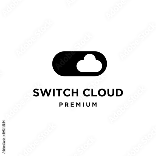 power switch logo with cloud icon vector design