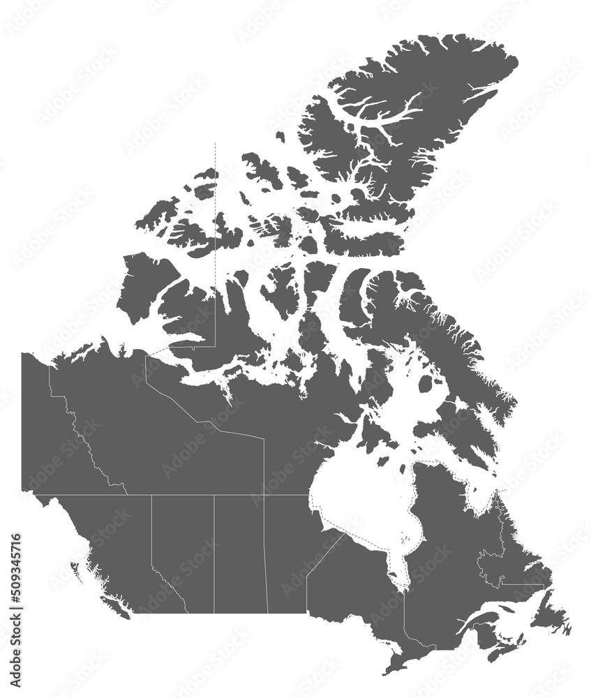 Naklejka vector blank map of canada with provinces and territories and