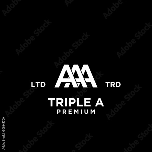 Triple A AAA Letter Logo icon design