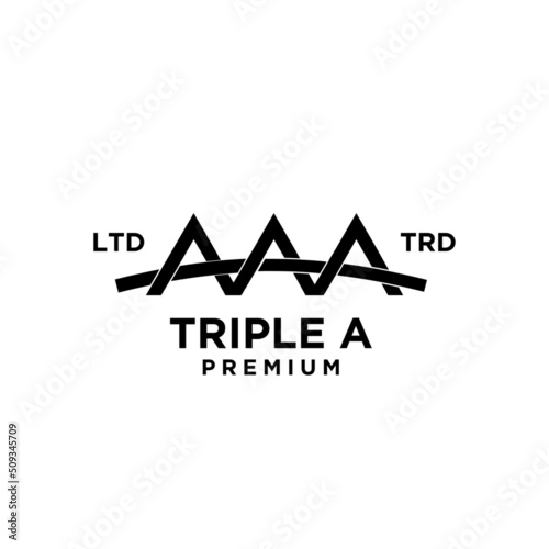 Triple A AAA Letter Logo icon design