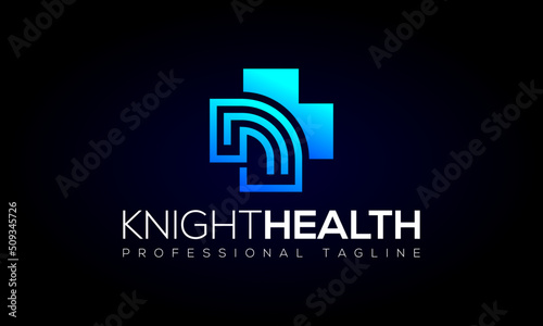 Chess Knight Medical Health Logo design vector icon symbol illustrations. Its a challenging logo. Horse power health for your medical business brand.